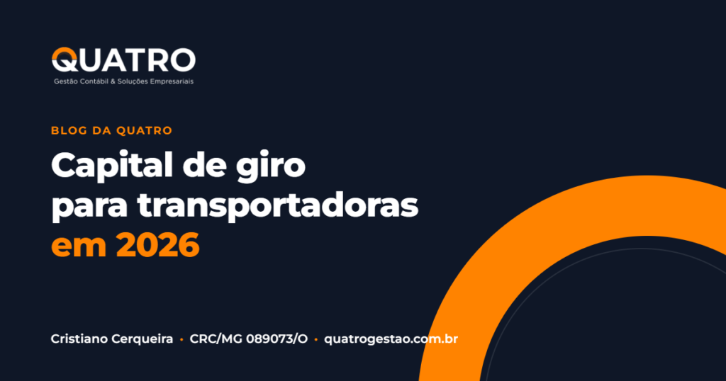 Capa do artigo sobre capital de giro para transportadoras, por Cristiano Cerqueira, da Quatro Gestão